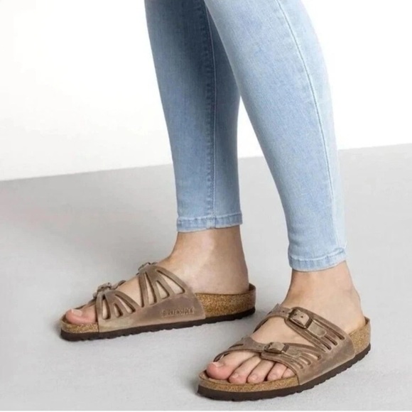 Birkenstock Women's Granada Tobacco Brown Oiled Leather Sandals Size 42/11-11.5 - Picture 1 of 12